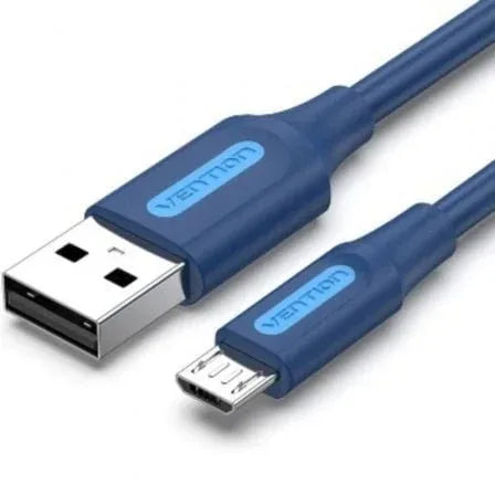 Cable USB 2.0 Vention COLLH/ USB Macho - MicroUSB Macho/ 480Mbps/ 2m/ Azul - PixelPlaza