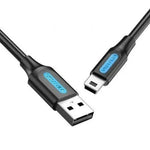 Cable USB 2.0 Vention COMBF/ USB Macho - MiniUSB Macho/ 480Mbps/ 1m/ Negro - PixelPlaza