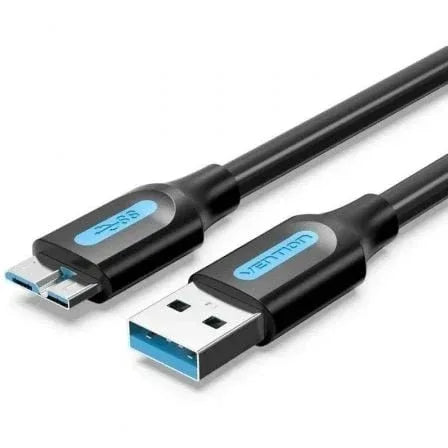 Cable USB 3.0 Vention COPBG/ USB Macho - MicroUSB Macho/ Hasta 10W/ 5Gbps/ 1.5m/ Negro - PixelPlaza