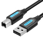 Cable USB 2.0 Impresora Vention COQBG/ USB Tipo-B Macho - USB Macho/ 480Mbps/ 1.5m/ Negro - PixelPlaza