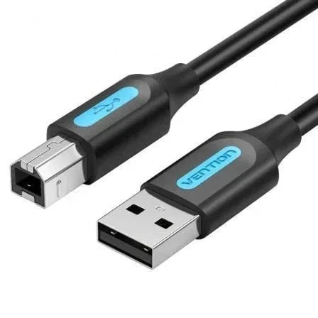 Cable USB 2.0 Impresora Vention COQBJ/ USB Tipo-B Macho - USB Macho/ 480Mbps/ 5m/ Negro - PixelPlaza