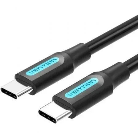 Cable USB 2.0 Tipo-C Vention COSBD/ USB Tipo-C Macho - USB Tipo-C Macho/ Hasta 60W/ 480Mbps/ 50cm/ Negro - PixelPlaza