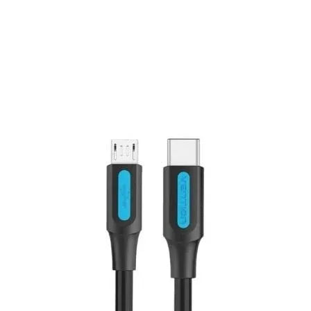 Cable USB 2.0 Tipo-C Vention COVBD/ USB Tipo-C Macho - MicroUSB Macho/ 480Mbps/ 50cm/ Negro - PixelPlaza