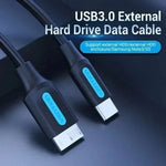 Cable USB 3.0 Vention CQABD/ microUSB Macho - USB Tipo-C Macho/ 5Gbps/ 50cm/ Negro - PixelPlaza