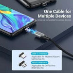 Cable USB 2.0 Vention CQNHD/ USB Macho/ MicroUSB Macho - USB Tipo-C Macho/ 480Mbps/ 50cm/ Gris - PixelPlaza