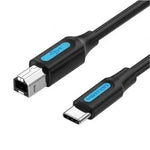 Cable USB 2.0 Tipo-C Vention CQUBH/ USB Tipo-B Macho - USB Tipo-C Macho/ 480Mbps/ 2m/ Negro - PixelPlaza