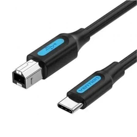 Cable USB 2.0 Tipo-C Vention CQUBH/ USB Tipo-B Macho - USB Tipo-C Macho/ 480Mbps/ 2m/ Negro - PixelPlaza