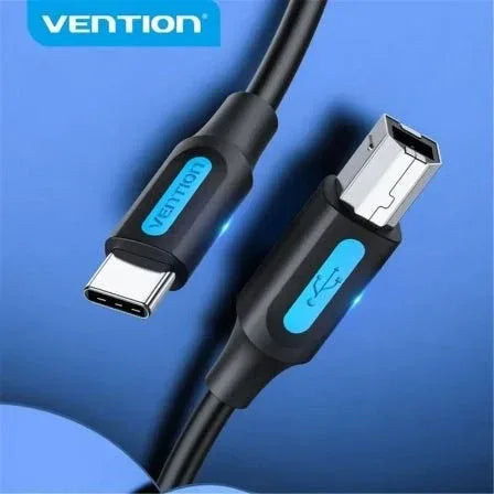 Cable USB 2.0 Tipo-C Vention CQUBH/ USB Tipo-B Macho - USB Tipo-C Macho/ 480Mbps/ 2m/ Negro - PixelPlaza