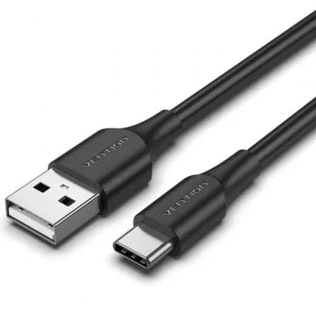 Cable USB 2.0 Tipo-C Vention CTHBC/ USB Tipo-C Macho - USB Macho/ 480Mbps/ 25cm/ Negro - PixelPlaza