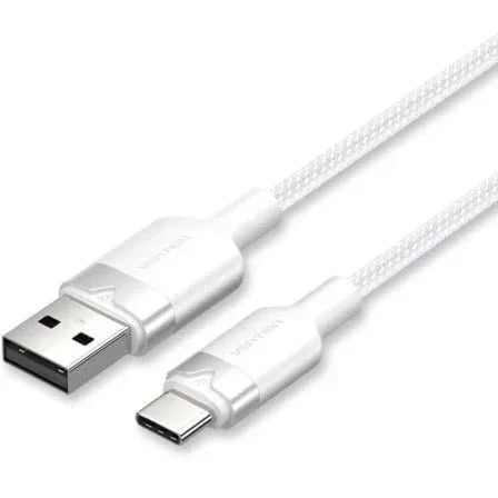 Cable USB 2.0 Tipo-C Vention CTNWF/ USB Tipo-C Macho - USB Macho/ Hasta 60W/ 480Mbps/ 1m/ Blanco - PixelPlaza