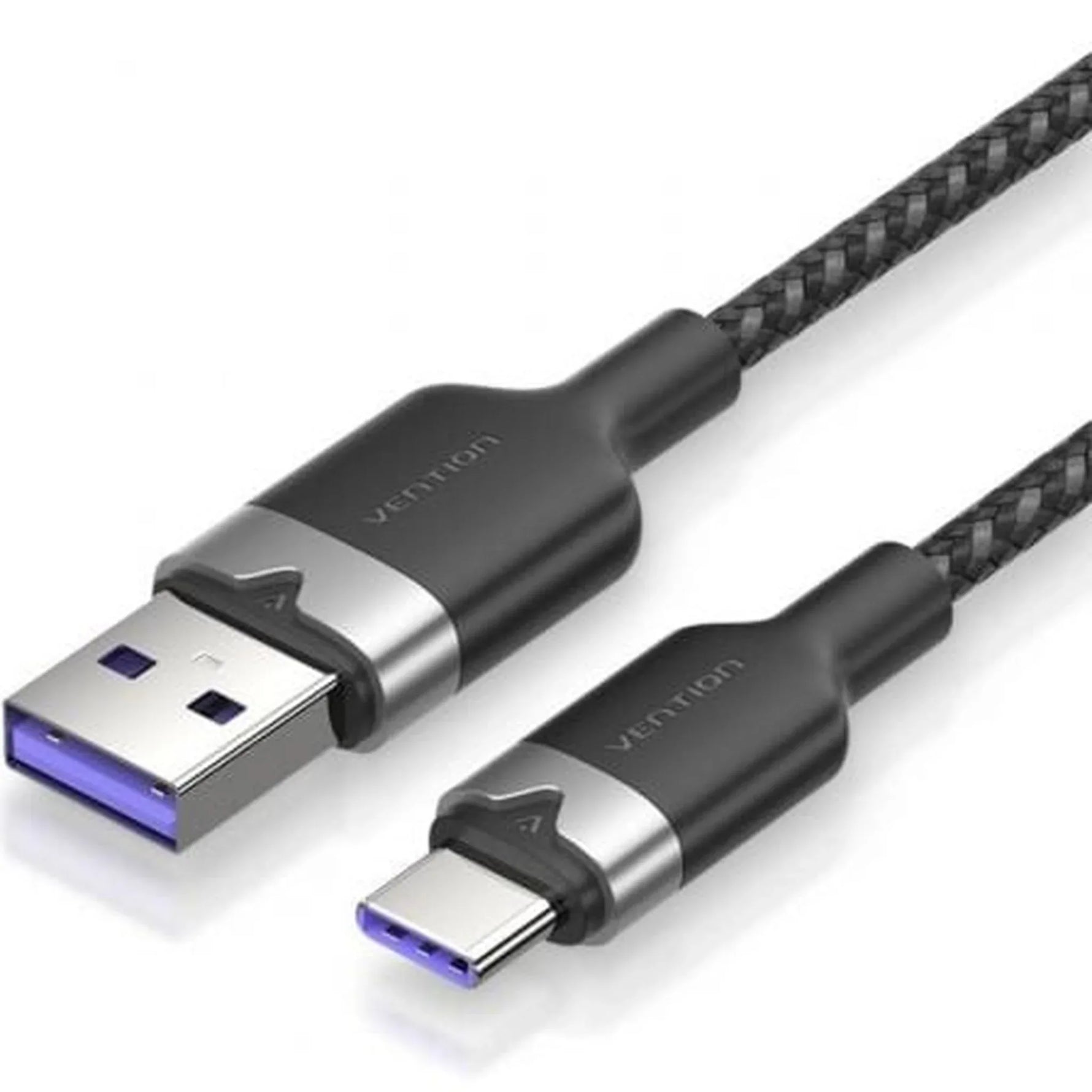 Cable USB 2.0 Tipo-C Vention CTOBH/ USB Tipo-C Macho - USB Macho/ Hasta 100W/ 480Mbps/ 2m/ Negro - PixelPlaza