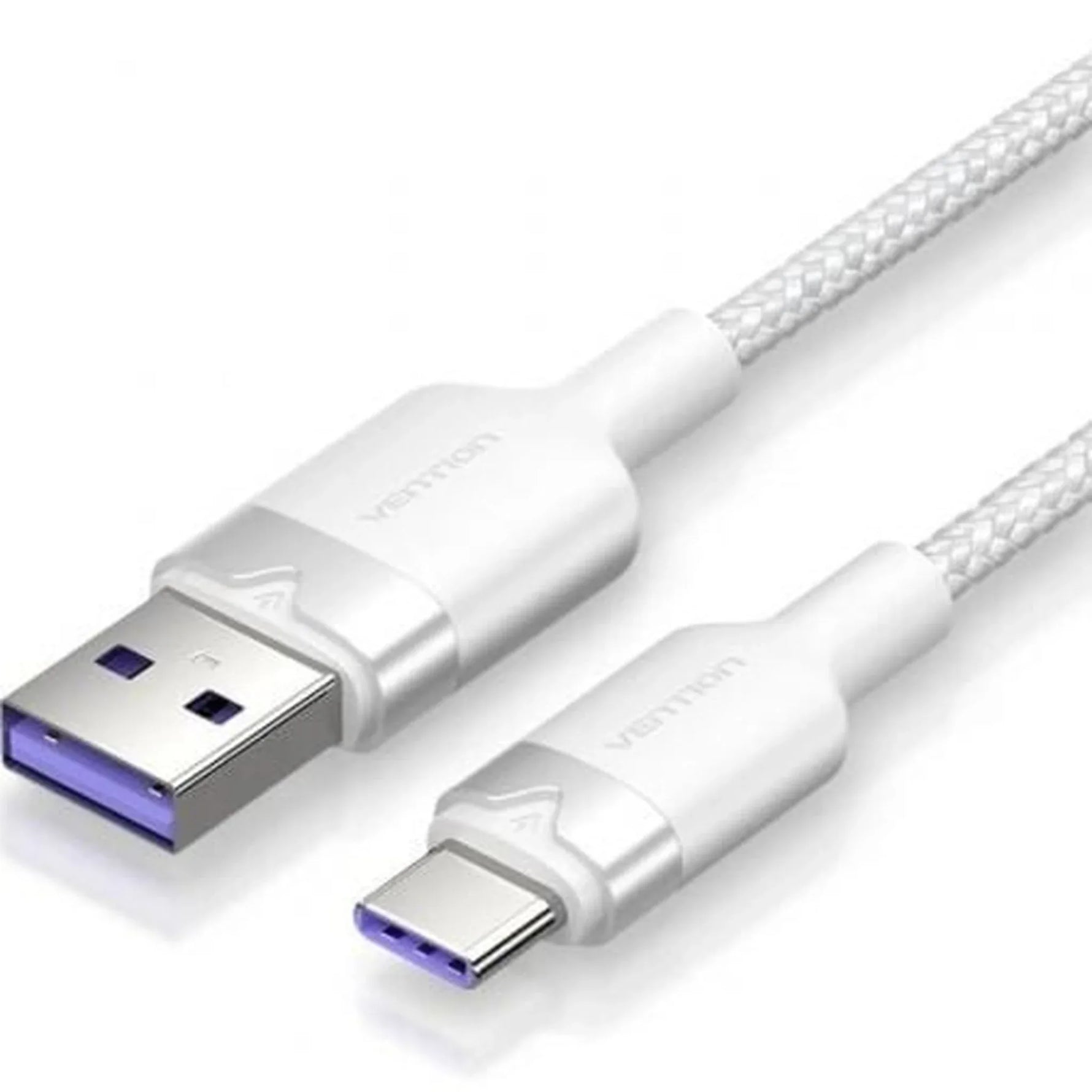 Cable USB 2.0 Tipo-C Vention CTOWF/ USB Tipo-C Macho - USB Macho/ Hasta 100W/ 480Mbps/ 2m/ Blanco - PixelPlaza
