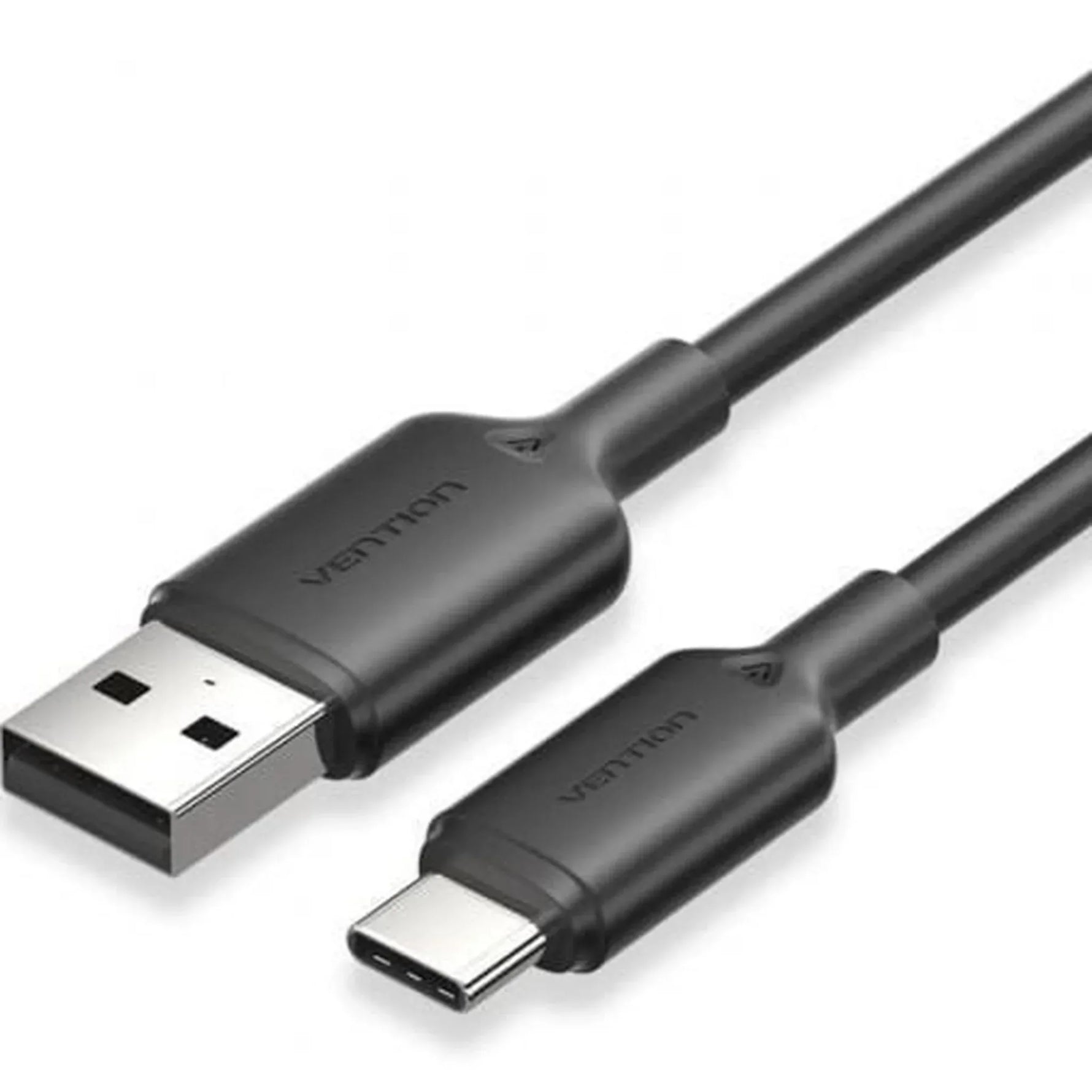 Cable USB 2.0 Tipo-C Vention CTQBF/ USB Tipo-C Macho - USB Macho/ Hasta 60W/ 480Mbps/ 1m/ Negro - PixelPlaza