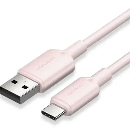 Cable USB 2.0 Tipo-C Vention CTQPH/ USB Tipo-C Macho - USB Macho/ Hasta 60W/ 480Mbps/ 2m/ Rosa - PixelPlaza