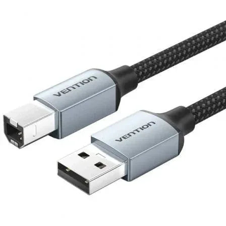 Cable USB 2.0 Impresora Vention CTTHG/ USB Tipo-B Macho - USB Macho/ 480Mbps/ 1.5m/ Gris - PixelPlaza
