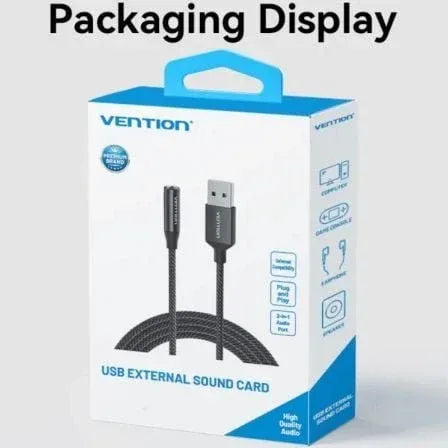 Conversor Vention CVEBC/ Jack 3.5 Hembra - USB Macho/ 1m/ Gris - PixelPlaza