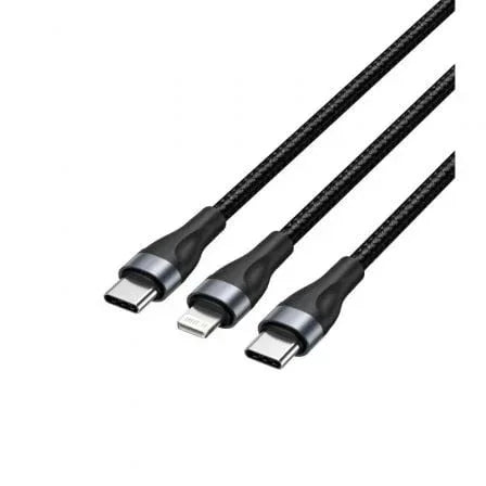 Cable USB Tipo-C Vention H17BAV/ USB Tipo-C Macho - Lightning Macho/ USB Tipo-C Macho/ 60W/ 480Mbps/ 1.2m/ Negro - PixelPlaza