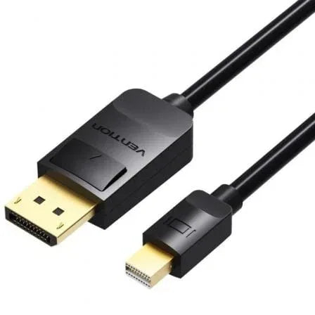 Cable Conversor Vention HAABH/ Mini DisplayPort Macho - DisplayPort Macho/ 2m/ Negro - PixelPlaza