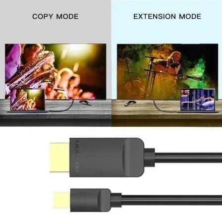 Cable Conversor Vention HABBG/ Mini DisplayPort Macho - HDMI Macho/ 1.5m/ Negro - PixelPlaza