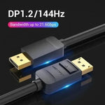 Cable DisplayPort 1.2 4K Vention HACBF/ DisplayPort Macho - DisplayPort Macho/ 1m/ Negro - PixelPlaza