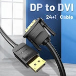 Cable Conversor Vention HAFBF/ DisplayPort Macho - DVI Macho/ 1m/ Negro - PixelPlaza