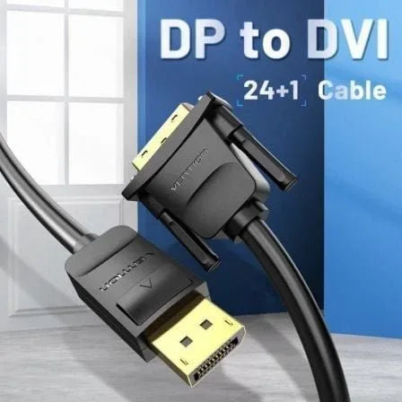 Cable Conversor Vention HAFBF/ DisplayPort Macho - DVI Macho/ 1m/ Negro - PixelPlaza