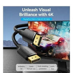 Cable Vention HAKBF/ DisplayPort Macho - DisplayPort 4K Macho/ 1m/ Negro - PixelPlaza