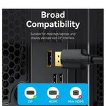 Cable Conversor Vention HAKBH/ DisplayPort Macho - DisplayPort 4K Macho/ 2m/ Negro - PixelPlaza