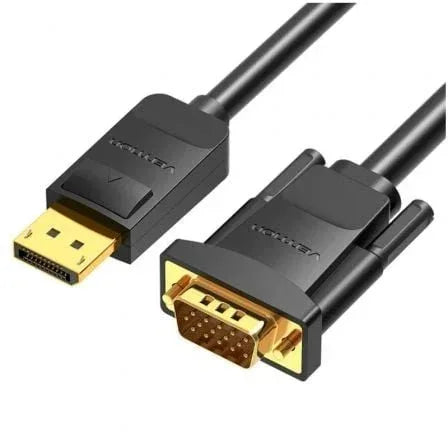Cable Conversor Vention HBLBH/ DisplayPort Macho - VGA Macho/ 2m/ Negro - PixelPlaza