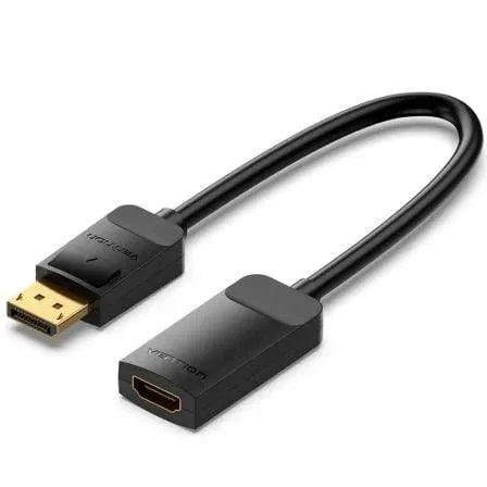 Cable Conversor Vention HBZBB/ DisplayPort Macho - HDMI 4K Hembra/ 15cm/ Negro - PixelPlaza