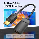 Cable Conversor Vention HBZBB/ DisplayPort Macho - HDMI 4K Hembra/ 15cm/ Negro - PixelPlaza