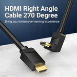 Cable HDMI 2.0 4K Acodado Vention AAQBH/ HDMI Macho - HDMI Macho/ 2m/ Negro - PixelPlaza
