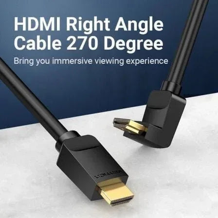 Cable HDMI 2.0 4K Acodado Vention AAQBH/ HDMI Macho - HDMI Macho/ 2m/ Negro - PixelPlaza