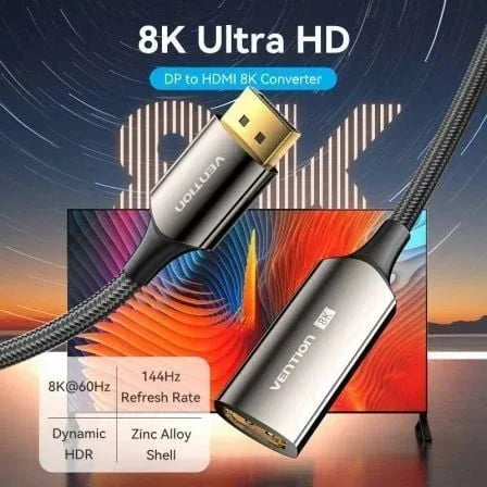 Cable Conversor Vention HFNBC/ DisplayPort Macho - HDMI Hembra/ 25cm/ Negro - PixelPlaza