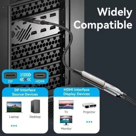 Cable Conversor Vention HFNBC/ DisplayPort Macho - HDMI Hembra/ 25cm/ Negro - PixelPlaza