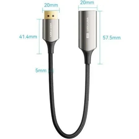 Cable Conversor Vention HFNBC/ DisplayPort Macho - HDMI Hembra/ 25cm/ Negro - PixelPlaza