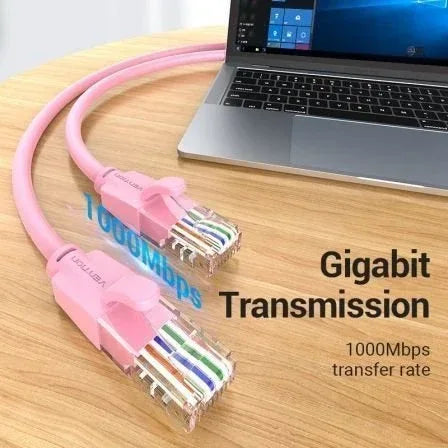 Cable de Red RJ45 UTP Vention IBEPF Cat.6/ 1m/ Rosa - PixelPlaza