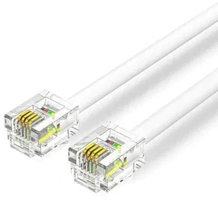 Cable de Teléfono RJ11 6P4C Vention IQBWI/ 3m/ Blanco - PixelPlaza