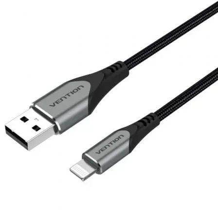 Cable USB 2.0 Lightning Vention LABHH/ USB Macho - Lightning Macho/ 2m/ Gris - PixelPlaza