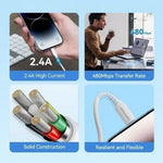 Cable USB 2.0 Lightning Vention LAIWF/ USB Macho - Lightning Macho/ 480Mbps/ 1m/ Blanco - PixelPlaza