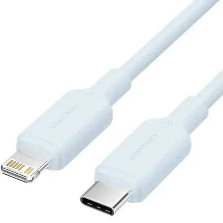 Cable USB 2.0 Tipo-C Lightning Vention LAKSF/ USB Tipo-C Macho - Lightning Macho/ Hasta 27W/ 480Mbps/ 1m/ Azul - PixelPlaza