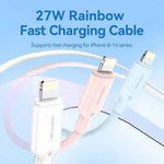 Cable USB 2.0 Tipo-C Lightning Vention LAKWF/ USB Tipo-C Macho - Lightning Macho/ Hasta 27W/ 480Mbps/ 1m/ Blanco - PixelPlaza