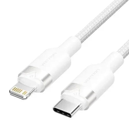Cable USB Tipo-C Lightning Vention LALWF/ USB Tipo-C Macho - Lightning Macho/ 27W/ 480Mbps/ 1m/ Blanco - PixelPlaza
