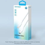 Cable USB Tipo-C Lightning Vention LALWH/ USB Tipo-C Macho - Lightning Macho/ 27W/ 480Mbps/ 2m/ Blanco - PixelPlaza