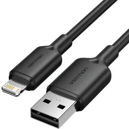 Cable USB 2.0 Lightning Vention LAMBF/ USB Macho - Lightning Macho/ 480Mbps/ 1m/ Negro - PixelPlaza