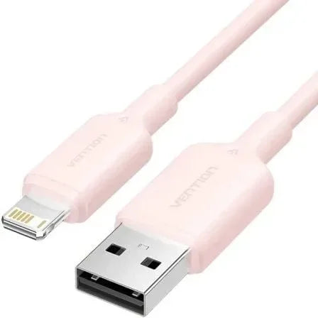 Cable USB 2.0 Lightning Vention LAMPF/ USB Macho - Lightning Macho/ 480Mbps/ 1m/ Rosa - PixelPlaza