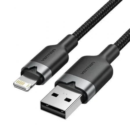 Cable USB Lightning Vention LANBF/ USB Macho - Lightning Macho/ 480Mbps/ 1m/ Negro - PixelPlaza