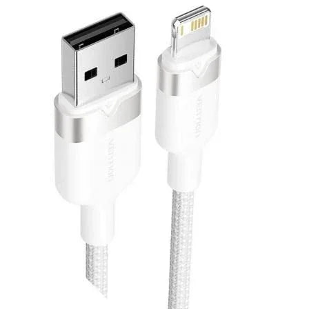 Cable USB Lightning Vention LANWH/ USB Macho - Lightning Macho/ 480Mbps/ 2m/ Blanco - PixelPlaza