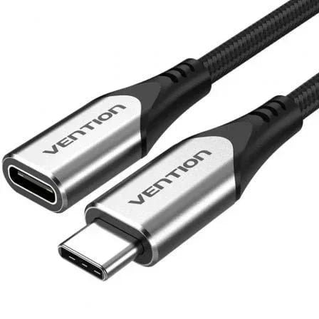 Cable Alargador USB 3.1 Tipo-C Vention TABHF/ USB Tipo-C Macho - USB Tipo-C Hembra/ Hasta 60W/ 5Gbps/ 1m/ Gris - PixelPlaza