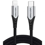 Cable USB 2.0 Tipo-C Lightning Vention TACHH/ USB Tipo-C Macho - Lightning Macho/ 480Mbps/ 2m/ Gris y Negro - PixelPlaza